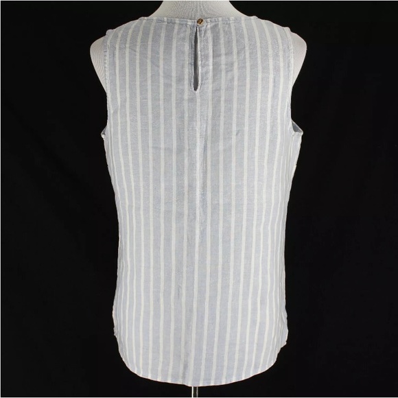 Ellen Tracy women’s 100% linen, stripes, sleeveless tank top! Summer vibes! Med. - Picture 15 of 17